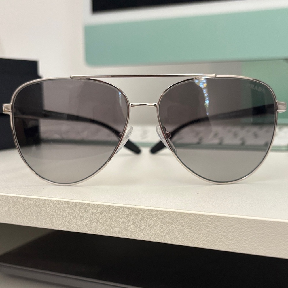 Prada Gray Aviator Sunglasses